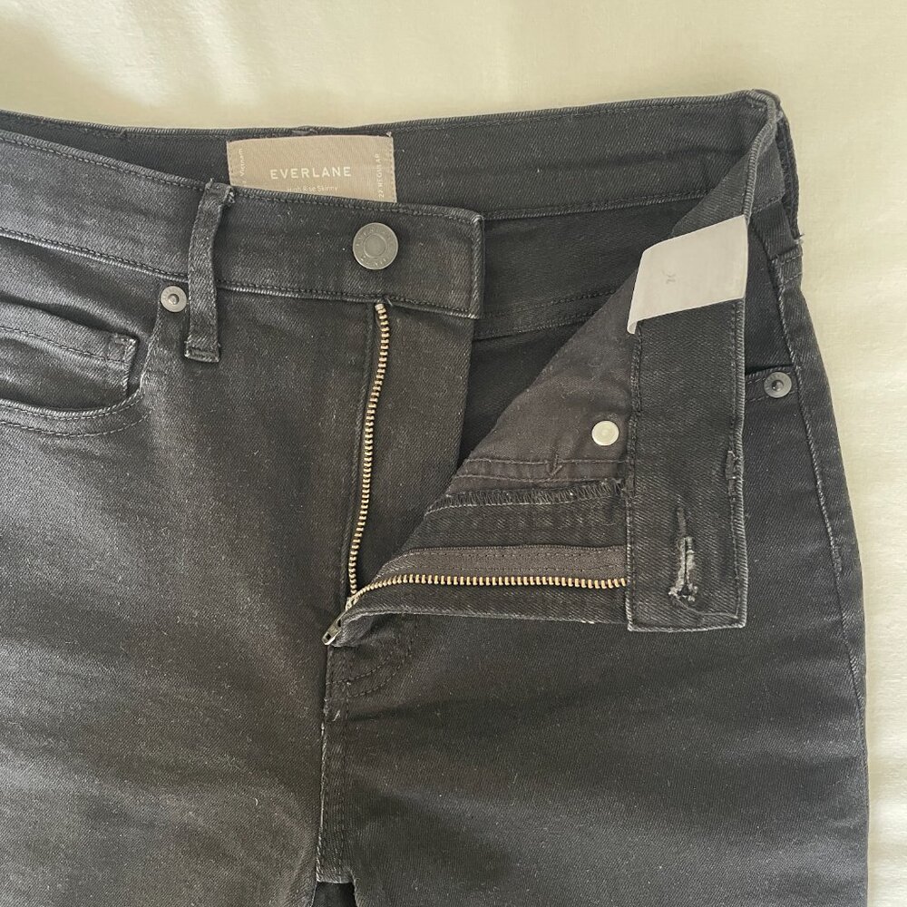 Everlane The Authentic Stretch High-Rise Skinny Jean | Black | Size 27 - Picture 6 of 7